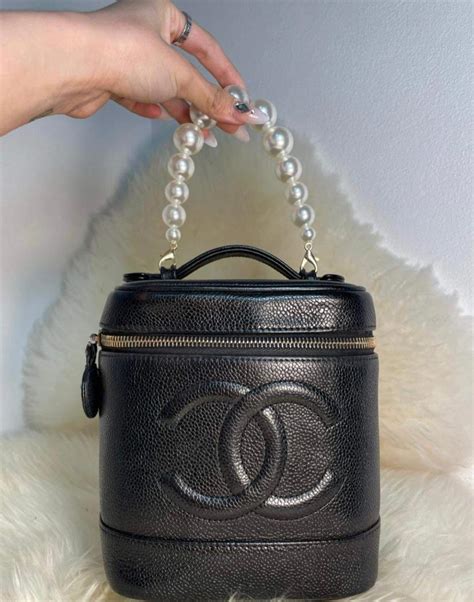 chanel cosmetics case|Chanel vintage vanity case bag.